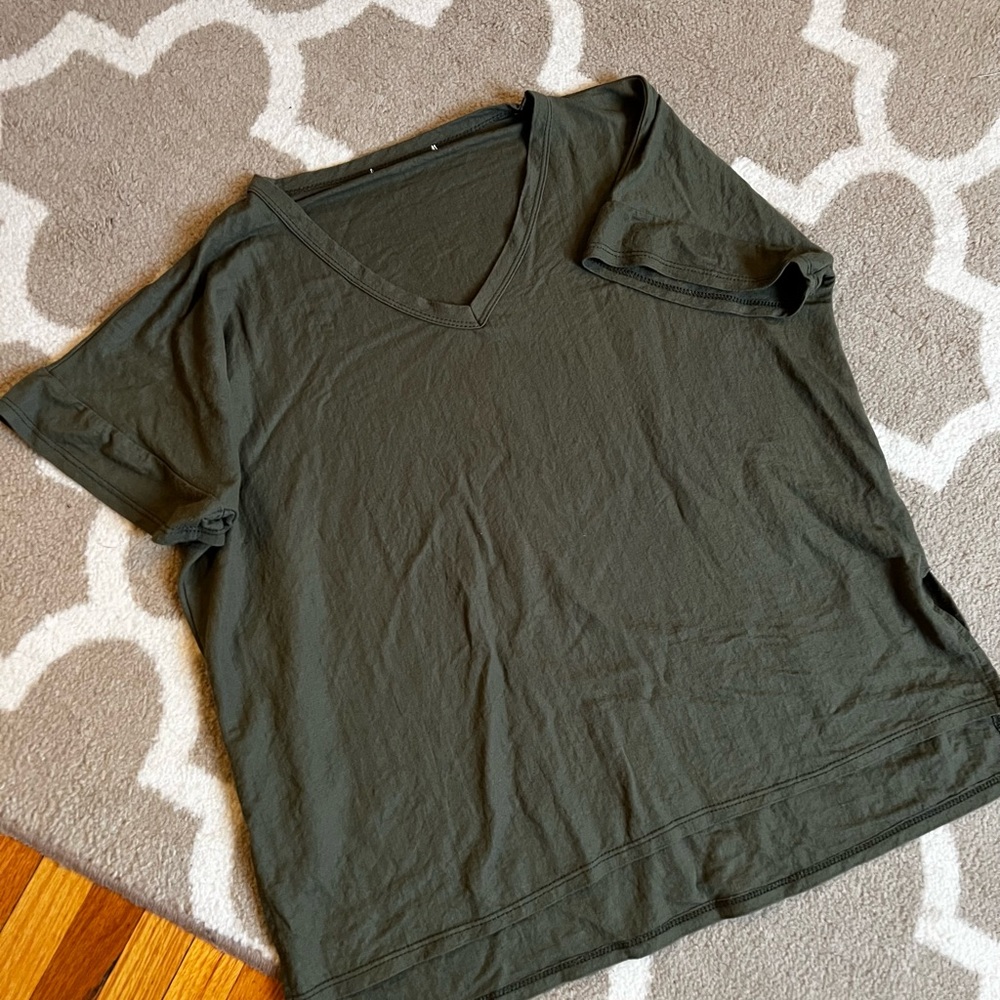 Army green oversized T-shirt - Picture 2 of 4